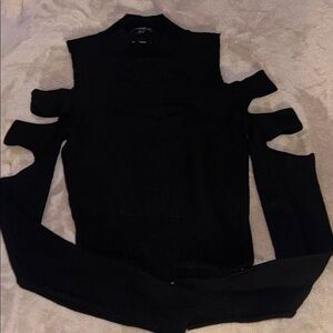 Black Cutout Knit Sweater